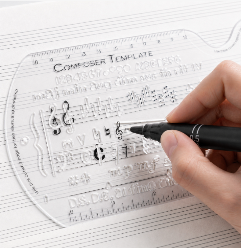 Musical Instrument In Drawing - Multifunctional Five Line Staff Measuring Ruler