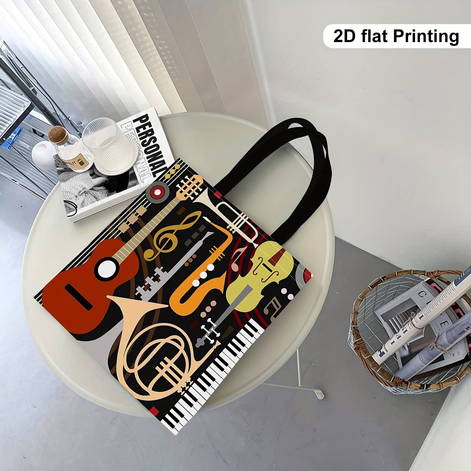 Musical Instrument Shop - Shoulder Bag Featuring a Collage Print