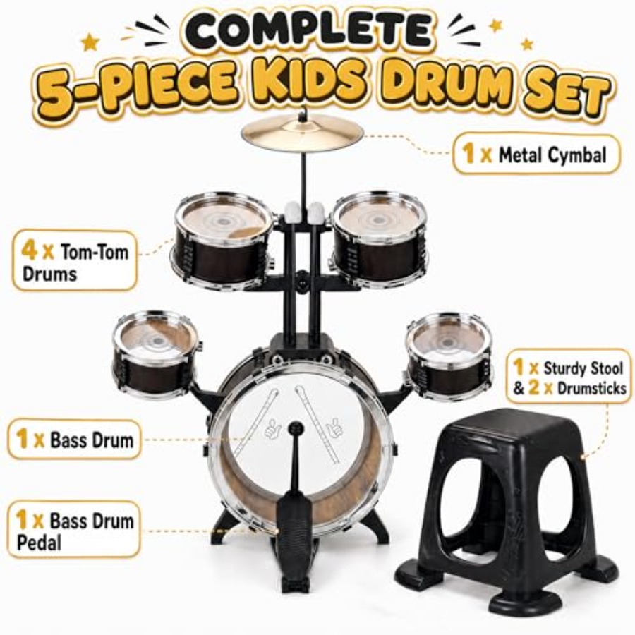 Drum Set for Toddlers 3-5, 5 P - đánh giá và giá Musical Instrument Set
