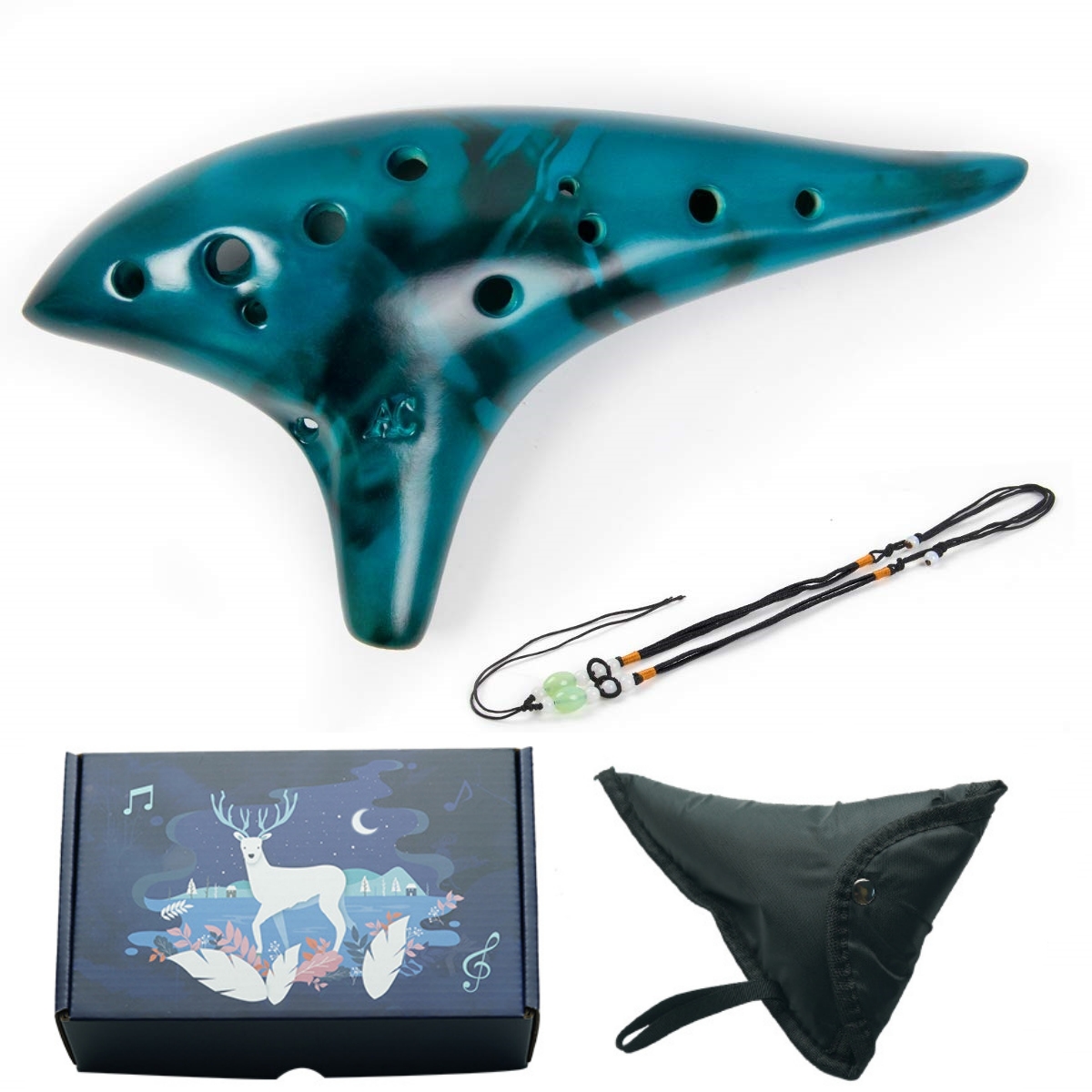Ocarina12 Tones Alto C Ceramic - đánh giá và giá Song With Musical Instrument