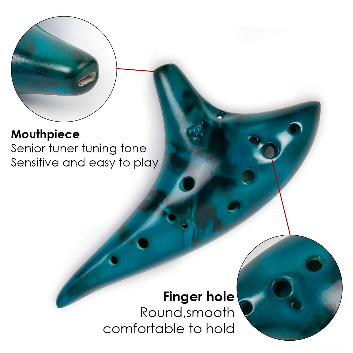 Ocarina12 Tones Alto C Ceramic - đánh giá và giá Song With Musical Instrument