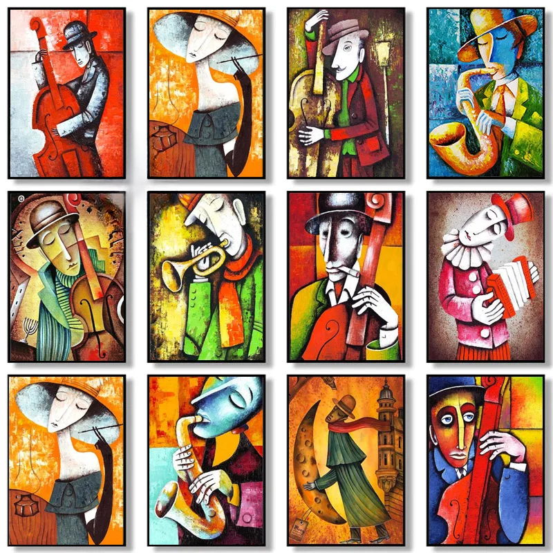 Abstract Picasso Artwork Man P - đánh giá và giá Musical Instrument Images