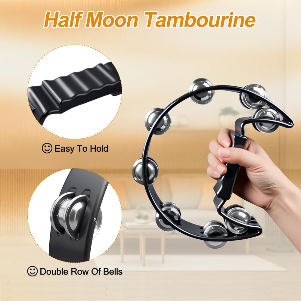 10 Pcs Half Moon Tambourine Se - đánh giá và giá Musical Instrument Images