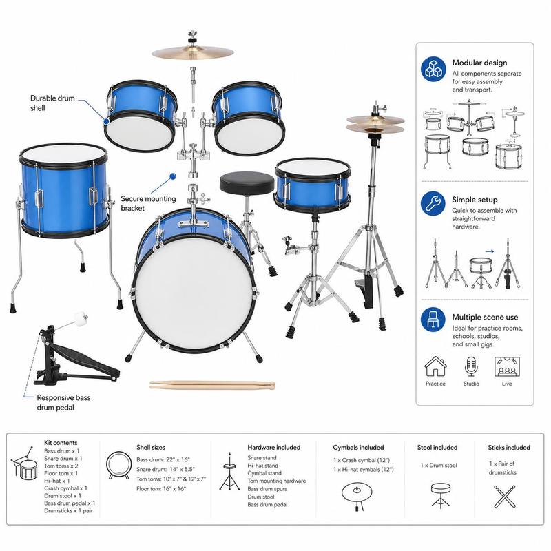 Junior Percussion Kit 16 inch  - đánh giá và giá Musical Instrument Set