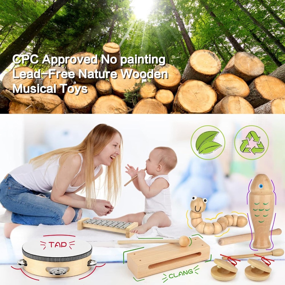 23 Pcs Wooden Musical Instrume - đánh giá và giá Musical Instrument Images