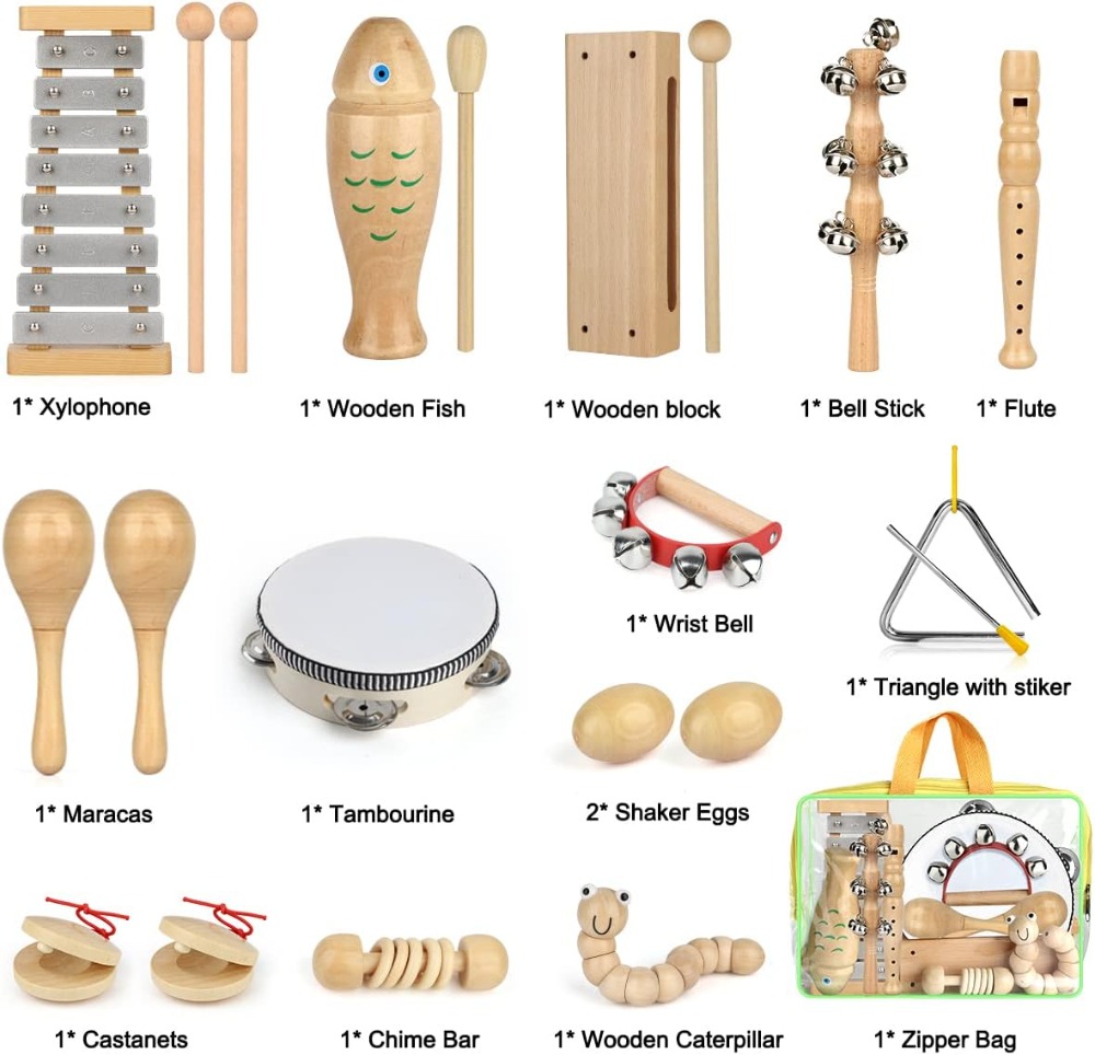 23 Pcs Wooden Musical Instrume - đánh giá và giá Musical Instrument Images