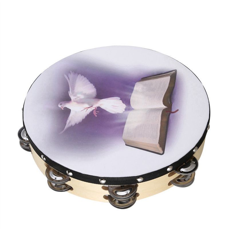 4Pcs 10 Inch Wooden Tambourine - đánh giá và giá Musical Instrument Tambourine
