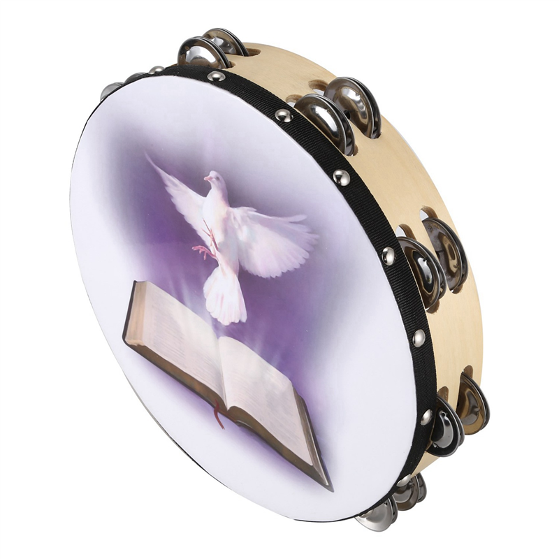 4Pcs 10 Inch Wooden Tambourine - đánh giá và giá Musical Instrument Tambourine