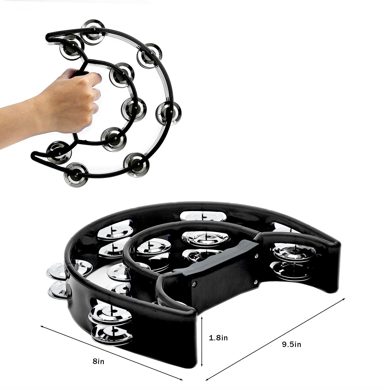Tambourine Double Row Metal Ji - đánh giá và giá Musical Instrument Tambourine