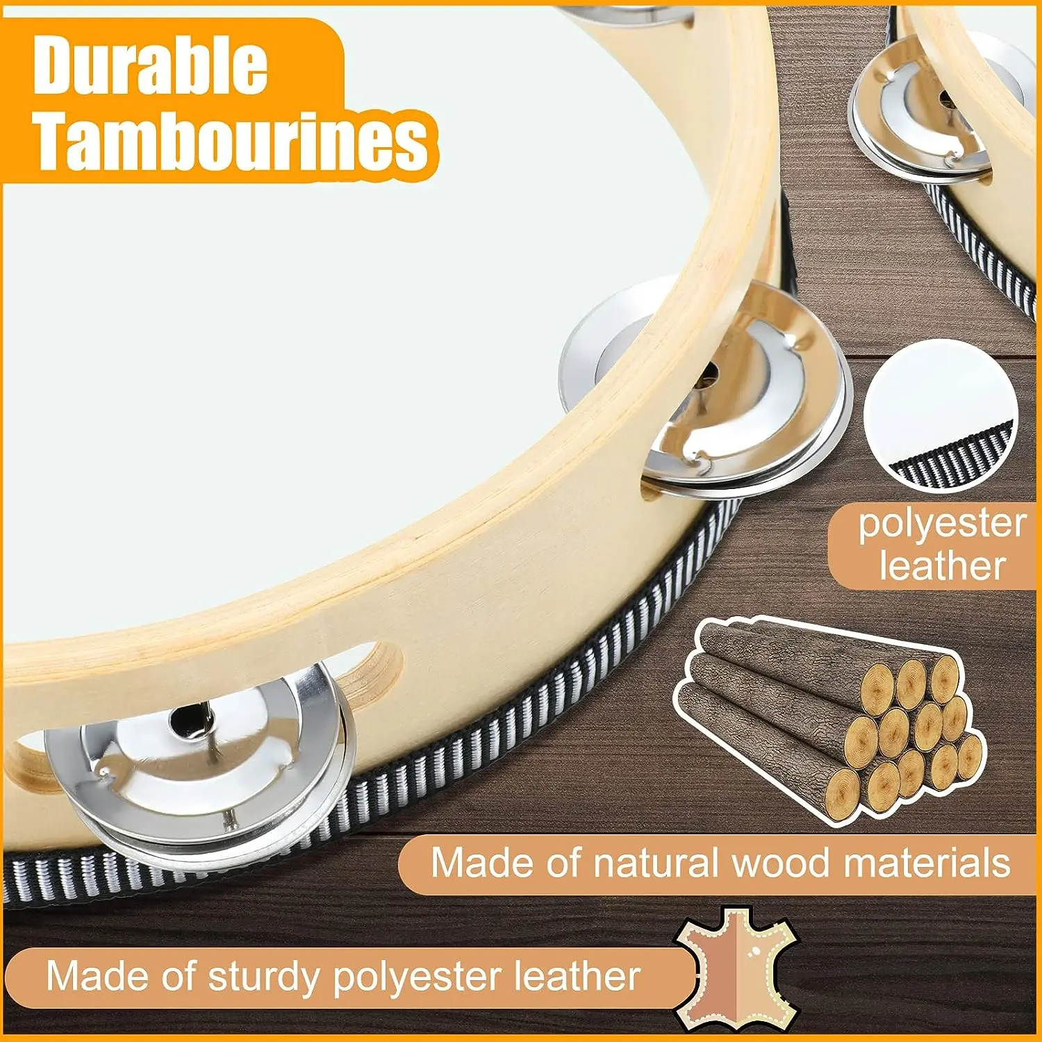 Miwayer Wooden Tambourine with - đánh giá và giá Musical Instrument Tambourine