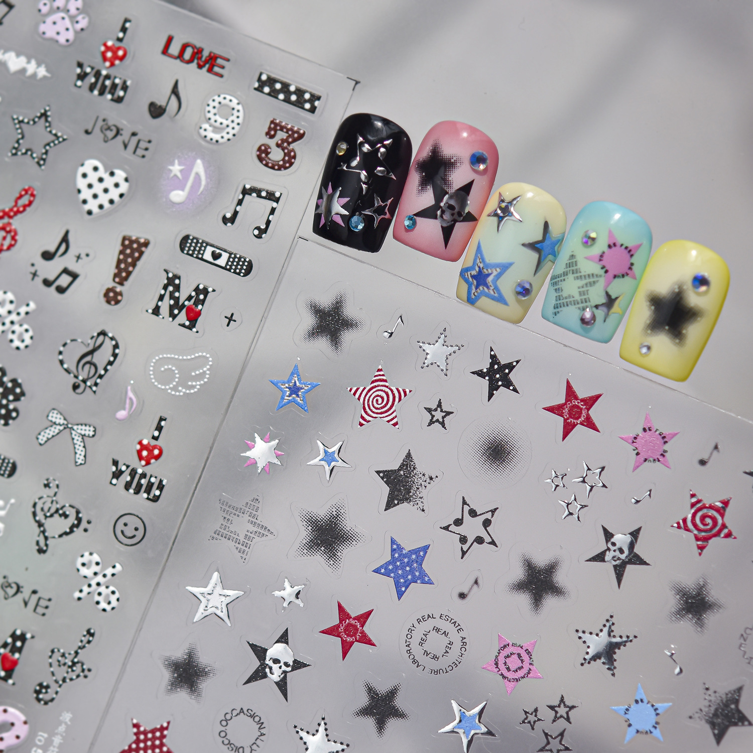 5D Retro Cool Nail Decals Dark - đánh giá và giá Musical Instrument Images