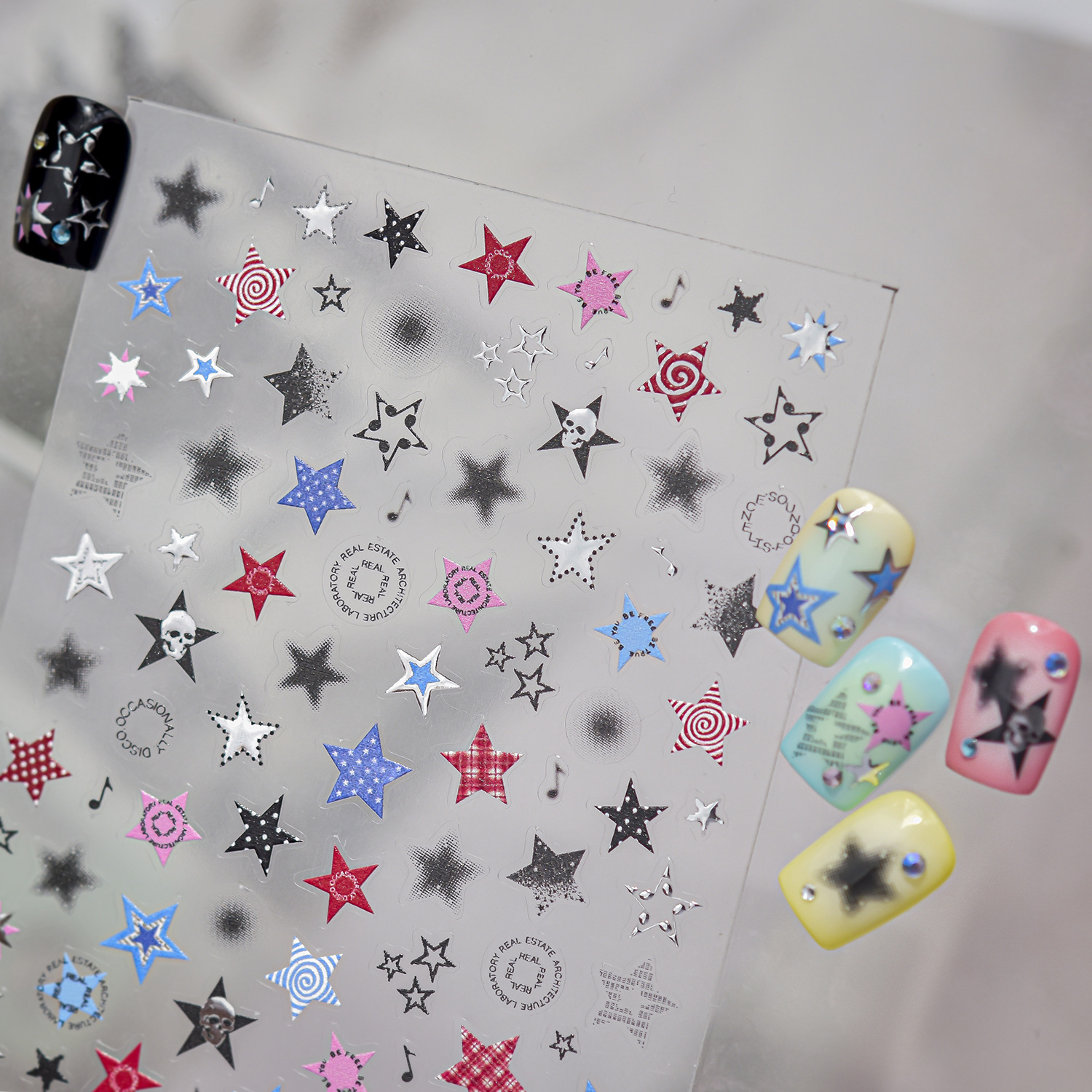 5D Retro Cool Nail Decals Dark - đánh giá và giá Musical Instrument Images
