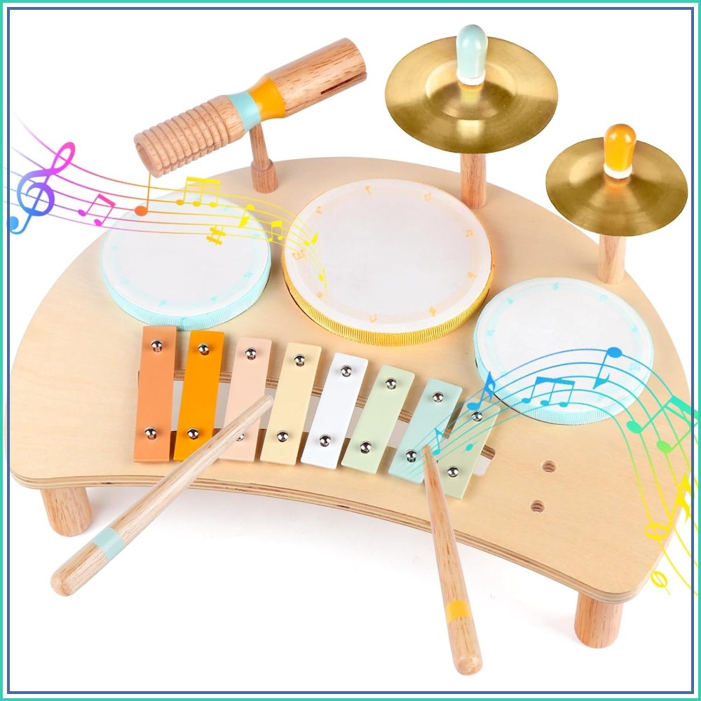 Wooden Drum Set for Toddlers 1 - đánh giá và giá Musical Instrument Images